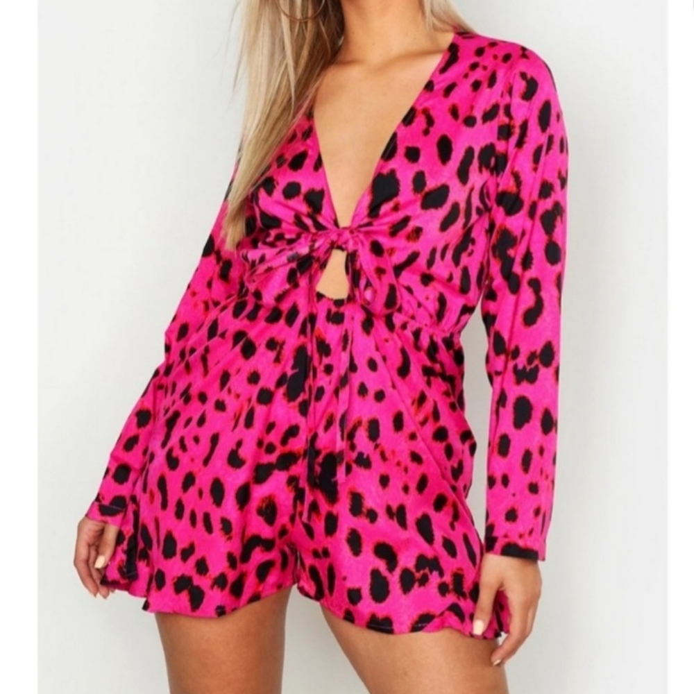 💋 leopard one-piece romper